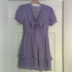 Lavender Blouse with Pink Accent